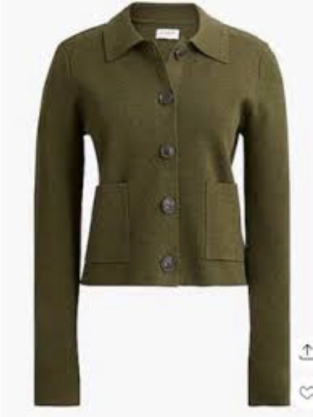 J. Crew Polo Collar Button Uo Sweater Cardigan Olive Green Loden size small